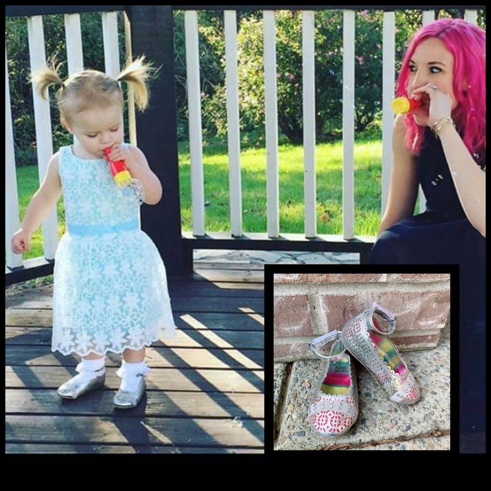 PARIS BLUES, silver, rainbow, toddler shoes!!